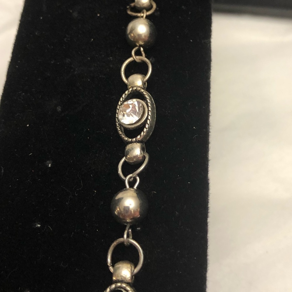 Silver and white diamond paparazzi bracelet